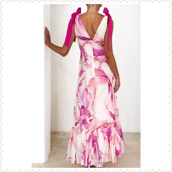 Pink Floral Maxi Dress - Picture 6 of 11